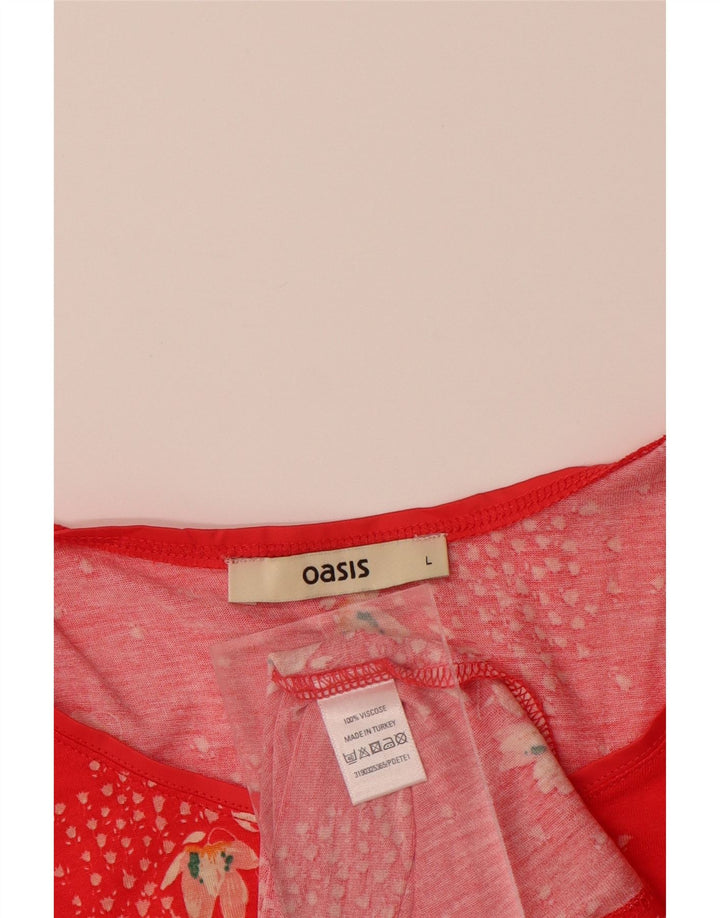Canotta da donna OASIS UK 14 Grande viscosa floreale rossa