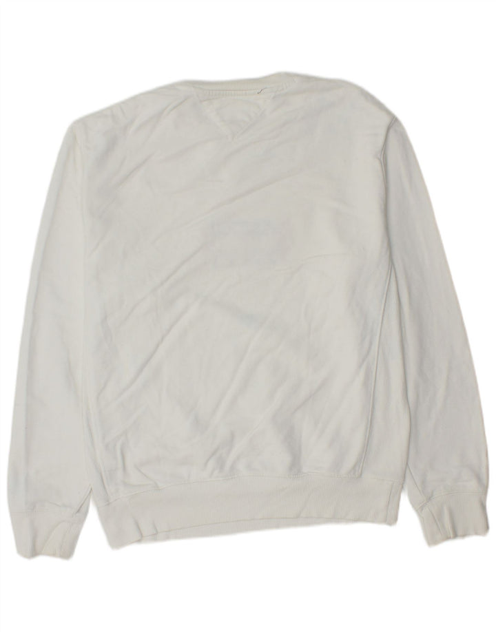 Tommy Hilfiger Felpa grafica da uomo Maglione piccolo cotone bianco