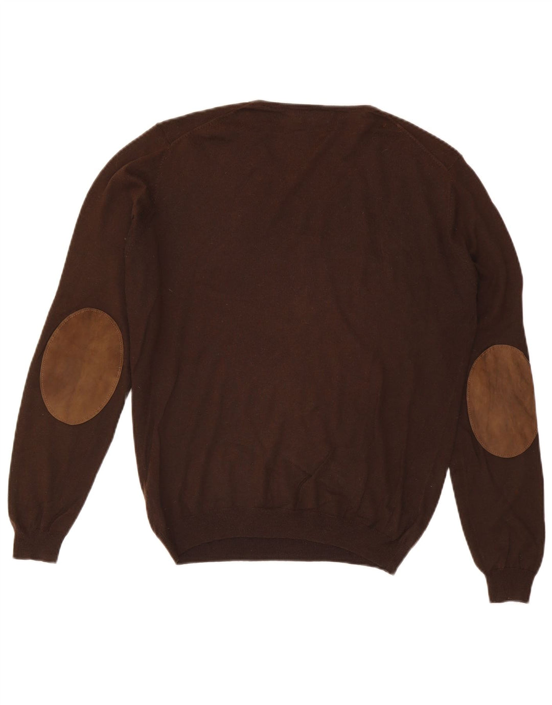Maglione da uomo con scollo a V Massimo Dutti in cashmere marrone medio