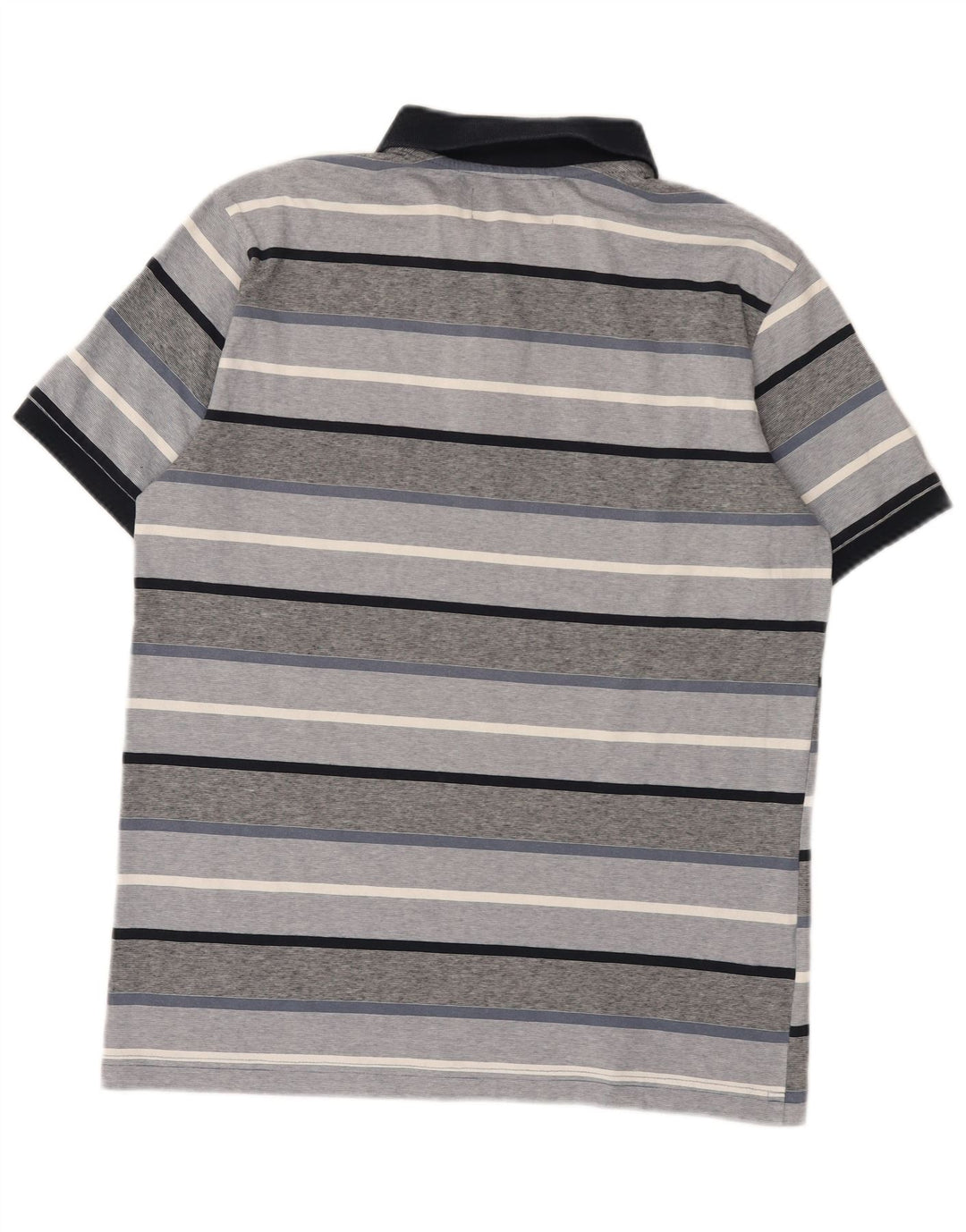 Polo da uomo Penguin in cotone a righe grigio medio