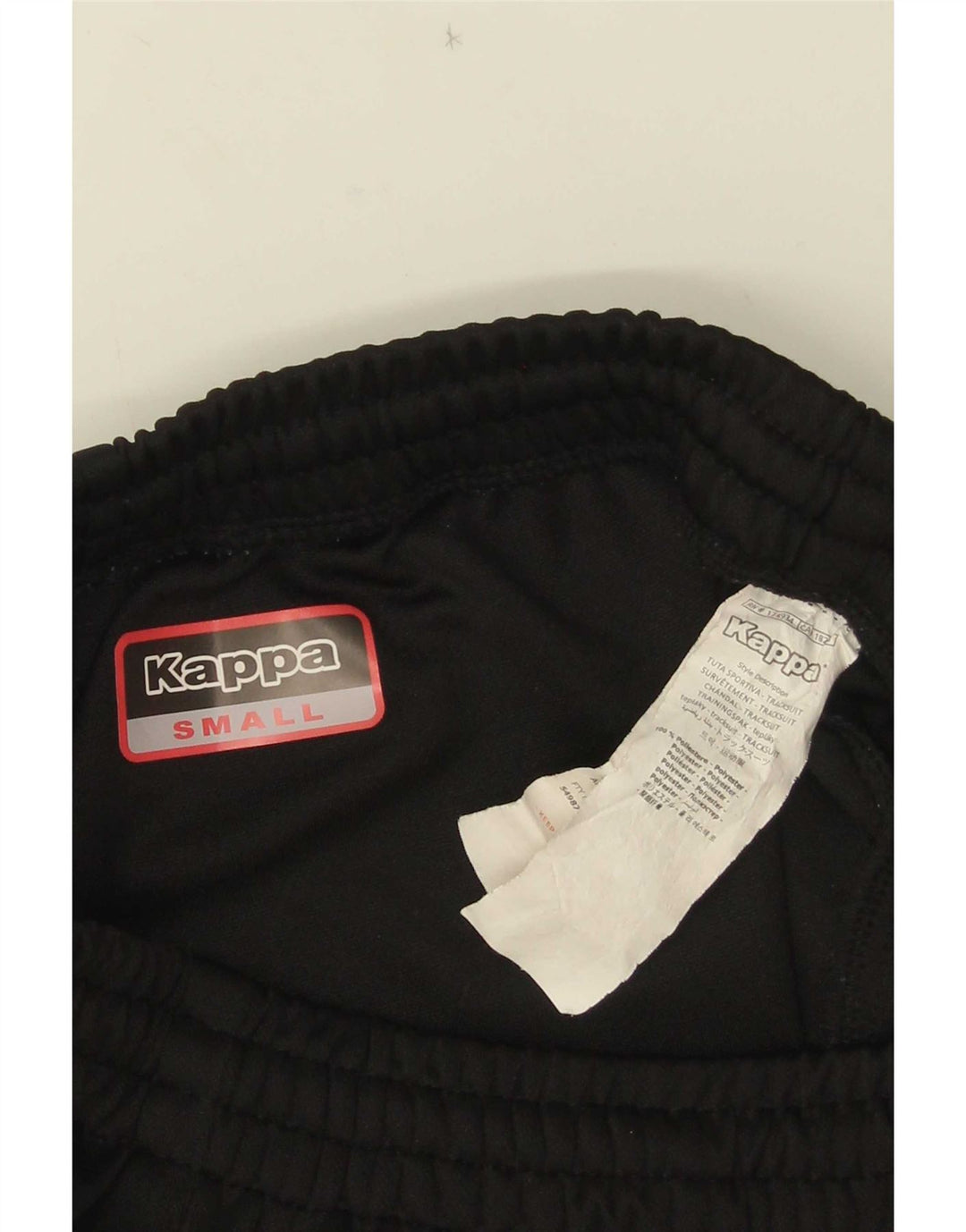 Pantaloni da tuta con grafica Kappa da uomo piccoli in poliestere nero