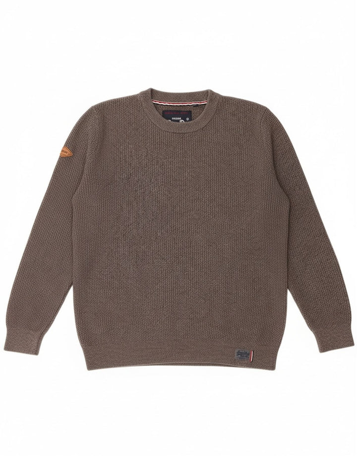 Maglione maglione girocollo da uomo Superdry 2XL cotone grigio