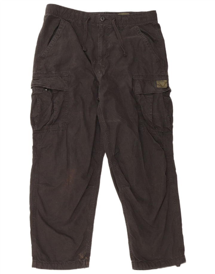 Pantaloni cargo dritti da uomo Superdry W34 L27 cotone nero