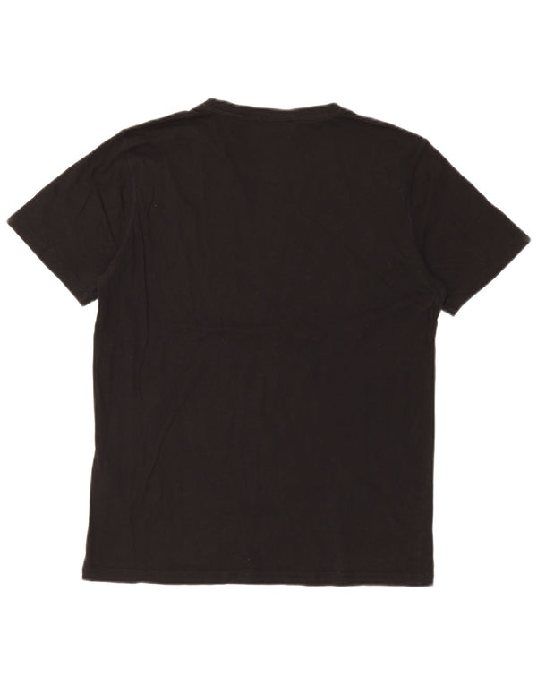 T-shirt grafica da donna Trussardi Jeans Top UK 14 Large in cotone nero