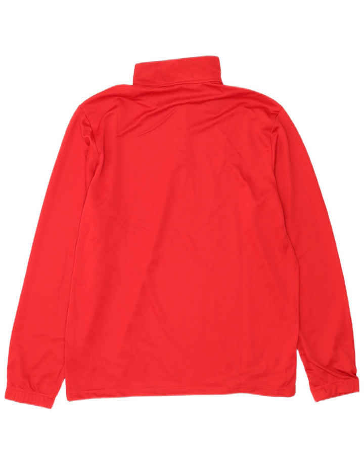 Adidas Uomo Aeroready Zip Neck Pullover Tuta Top Large Rosso Poliestere