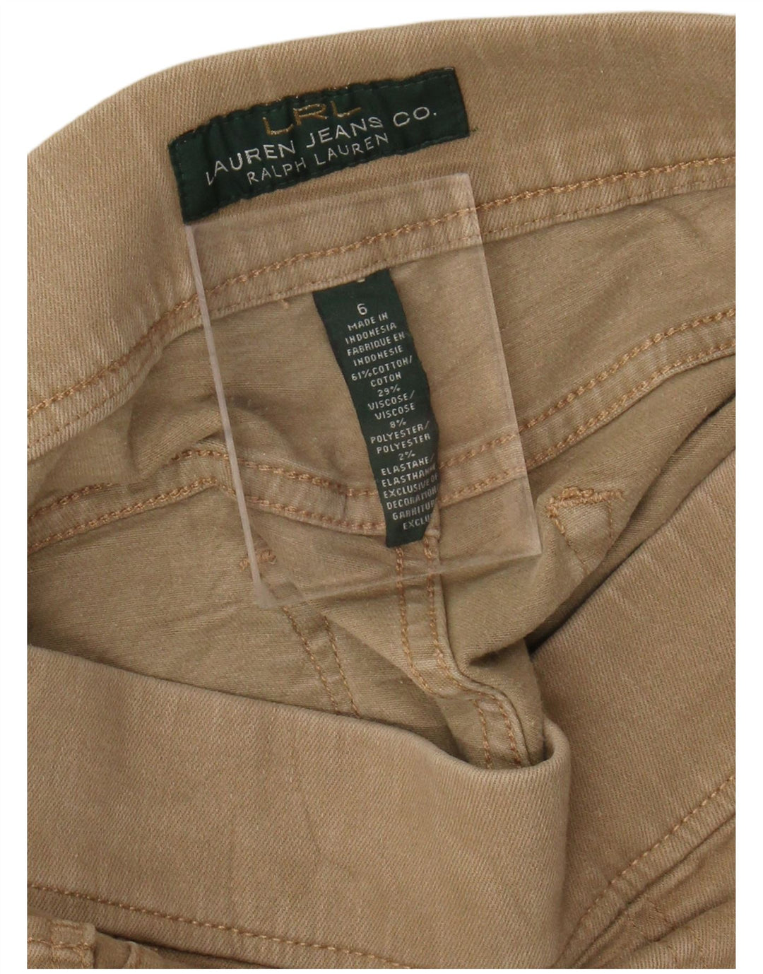 Pantaloni Jegging da donna Ralph Lauren US 6 Medium W28 L28 Cotone beige