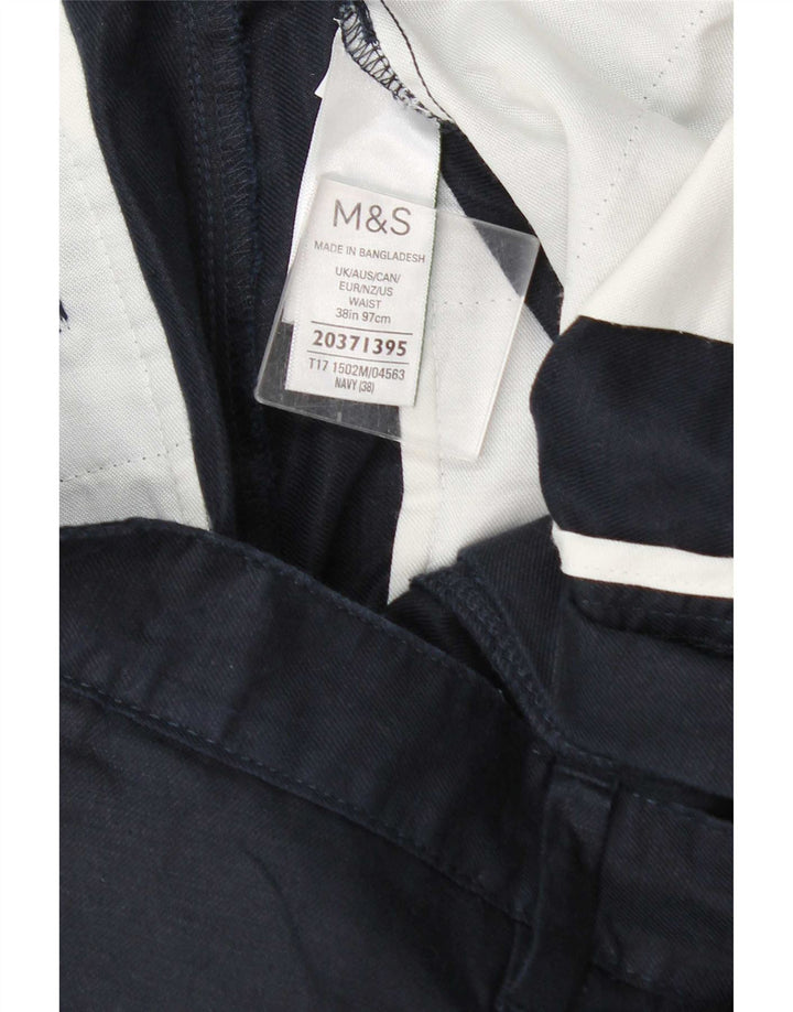 Pantaloncini chino da uomo Marks & Spencer W38 XL cotone blu navy