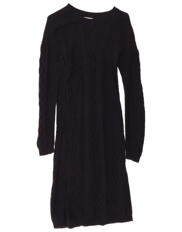 Abito maglione a maniche lunghe da donna Hobbs UK 12 cotone medio blu navy
