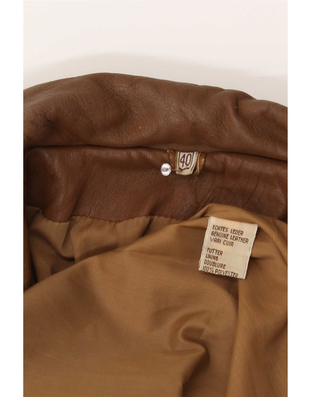 Cappotto vintage in pelle di pipistrello da donna EU 40 Marrone medio