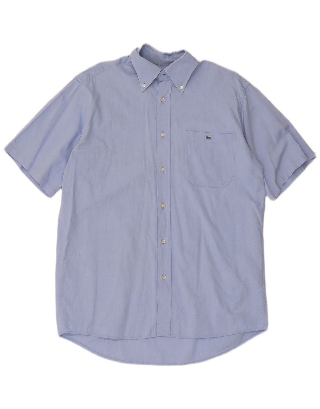Camicia a maniche corte da uomo Lacoste taglia 40 in cotone blu medio