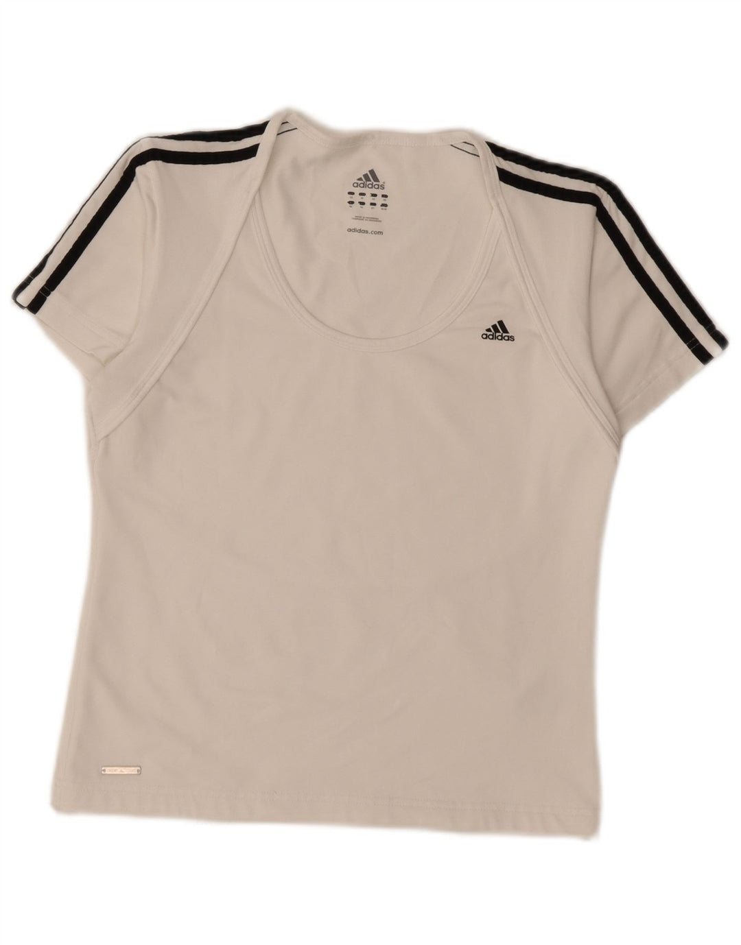 T-shirt Adidas Climacool da donna Top UK 14 poliestere bianco medio