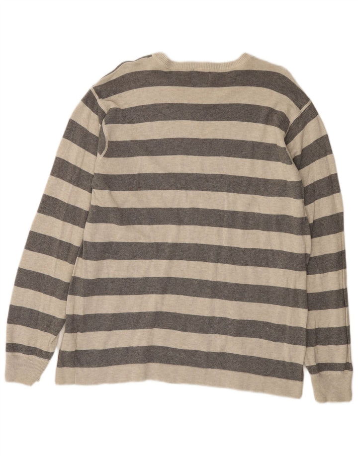 Maglione maglione girocollo da uomo Timberland in cotone a righe grigio medio