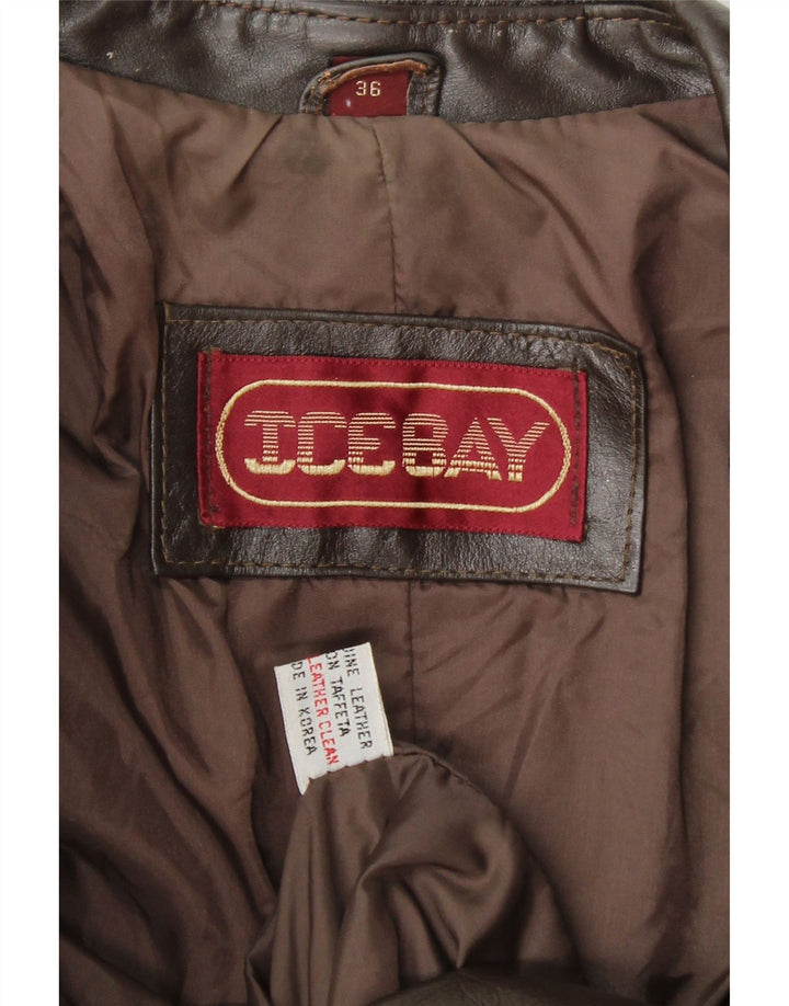 ICEBAY Mens 2 Button Leather Blazer Jacket UK 36 Small Brown Leather Vintage Icebay and Second-Hand Icebay from Messina Hembry 