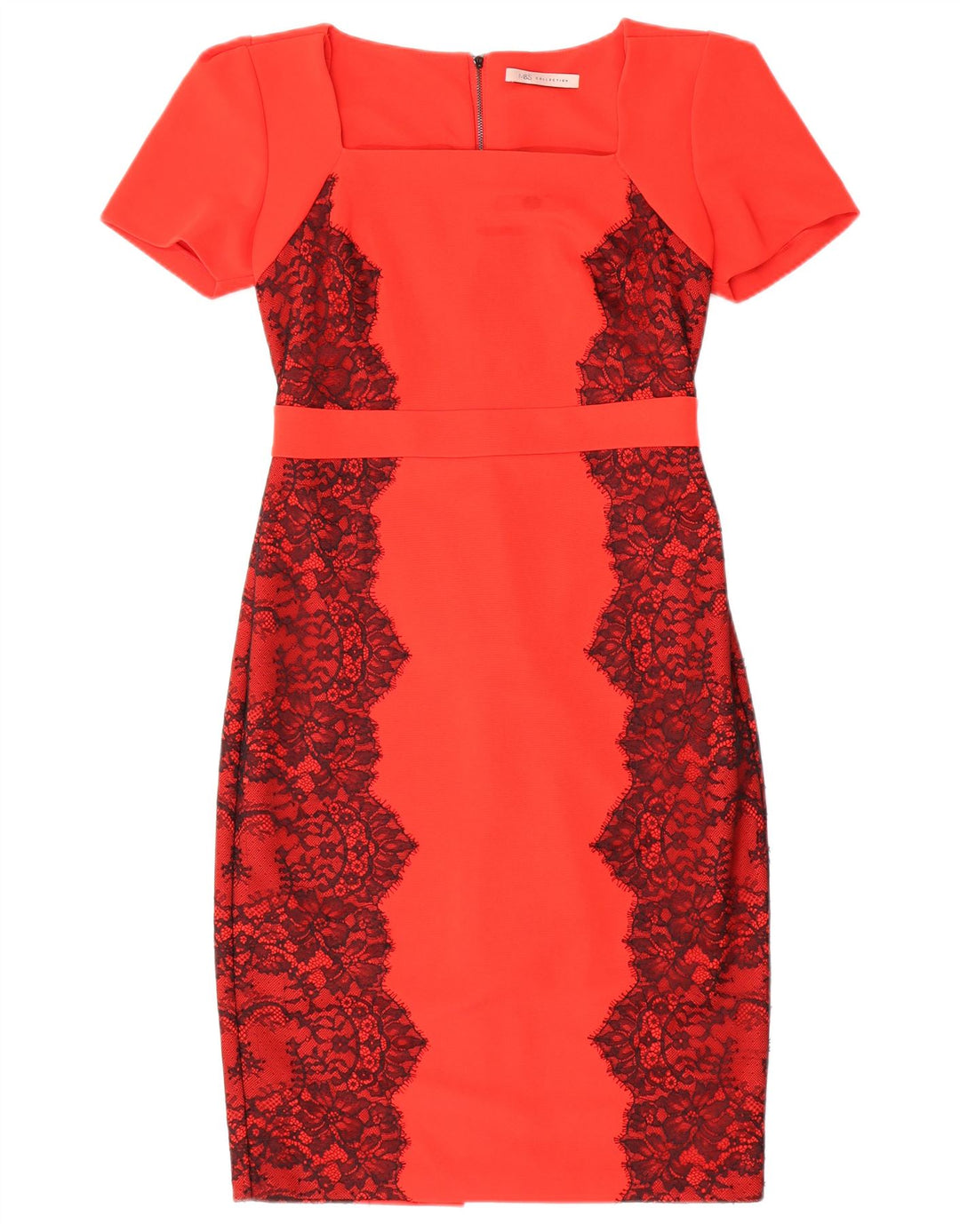 Abito tubino da donna Marks & Spencer UK 12 Poliestere floreale rosso medio