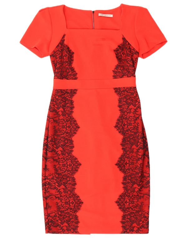 Abito tubino da donna Marks & Spencer UK 12 Poliestere floreale rosso medio