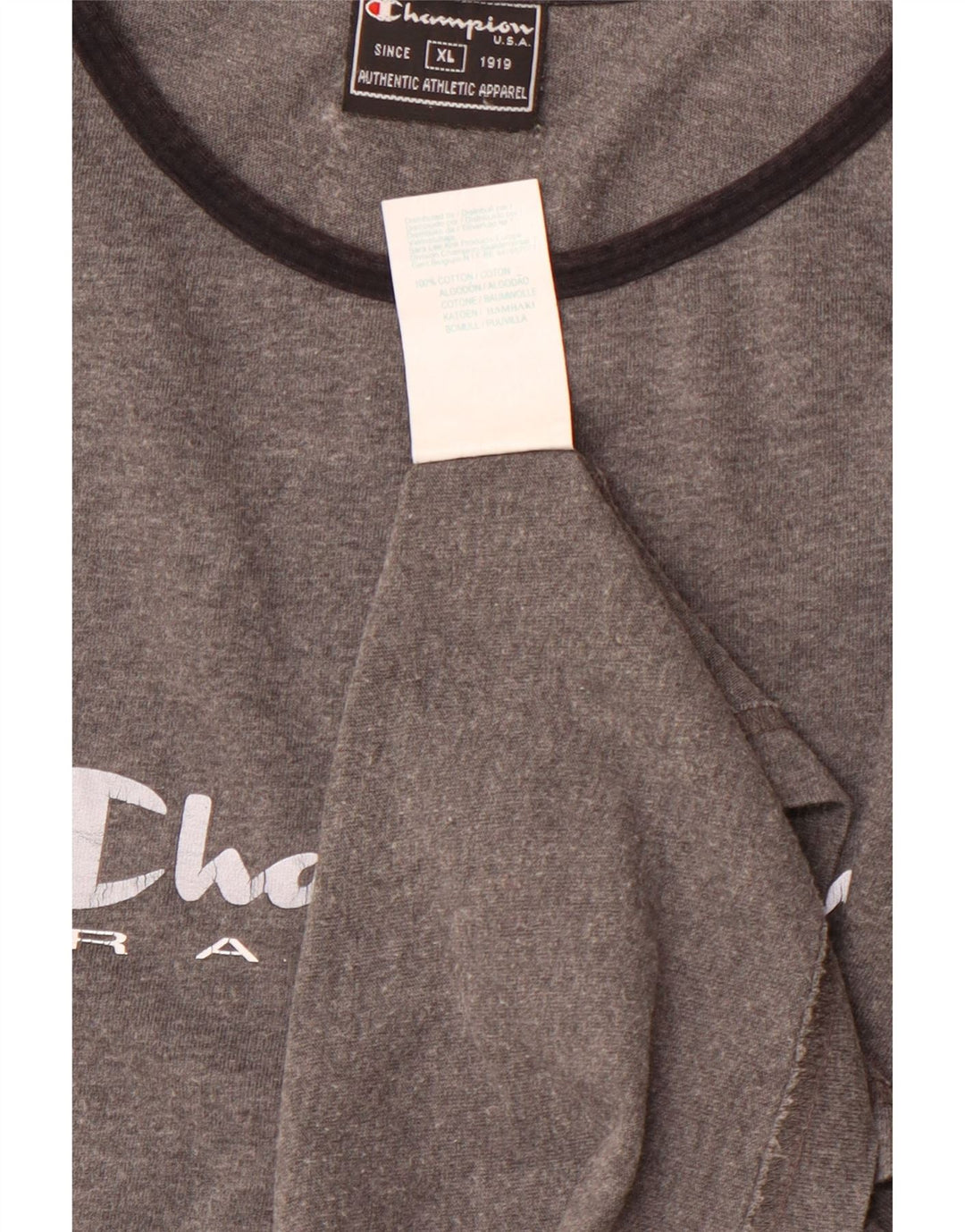 T-shirt grafica da donna CHAMPION Top UK 18 XL cotone grigio