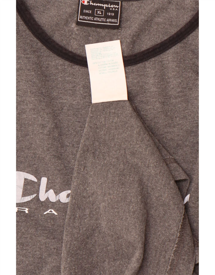 T-shirt grafica da donna CHAMPION Top UK 18 XL cotone grigio