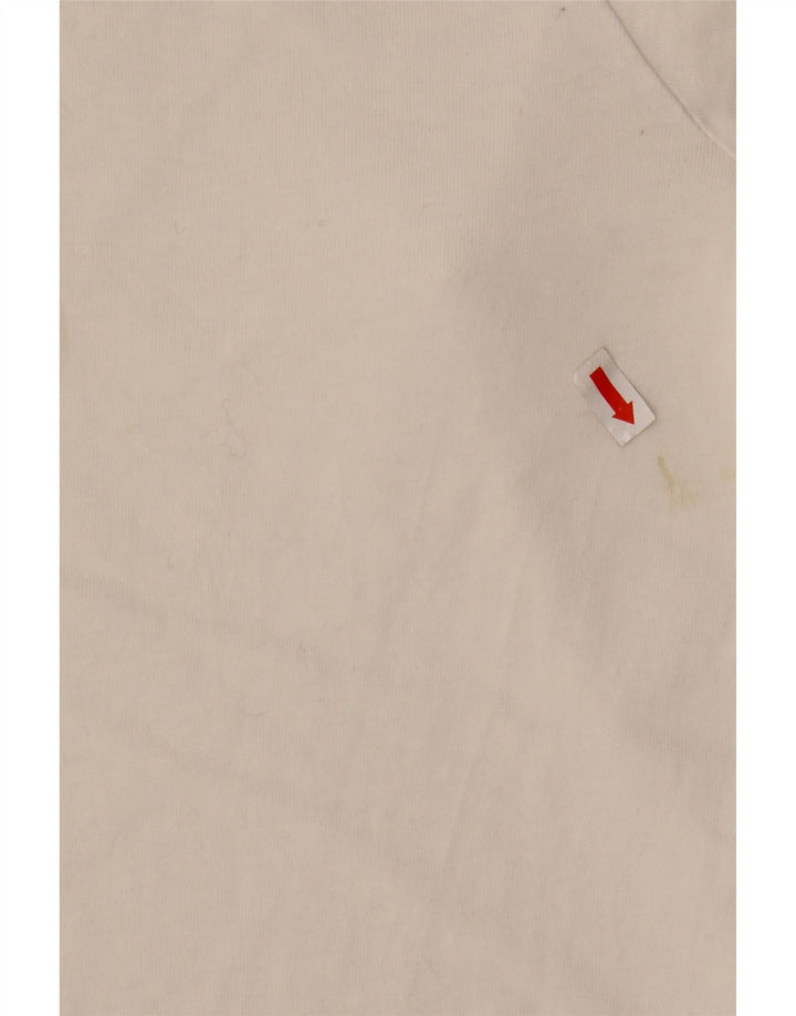 Top Adidas da uomo a maniche lunghe in cotone bianco medio