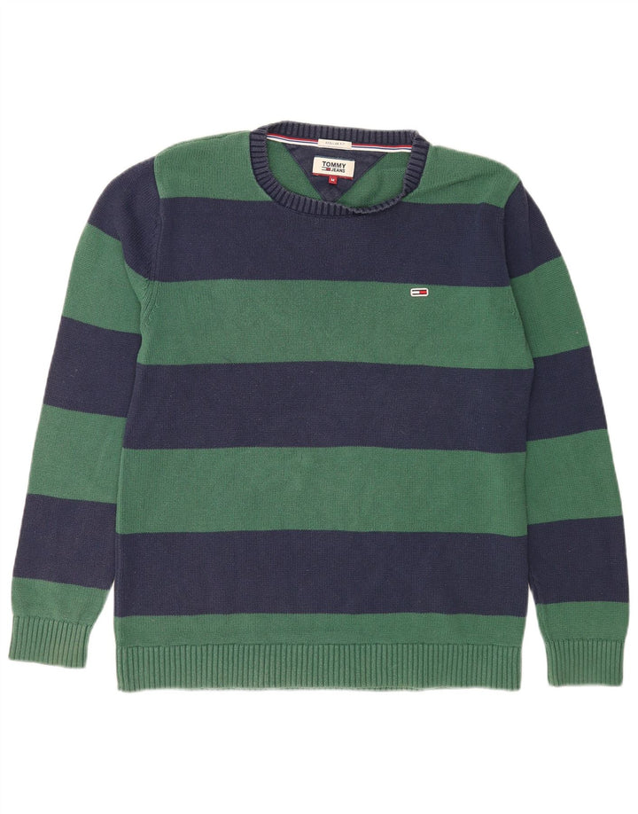 Maglione maglione girocollo da uomo Tommy Hilfiger verde medio a righe