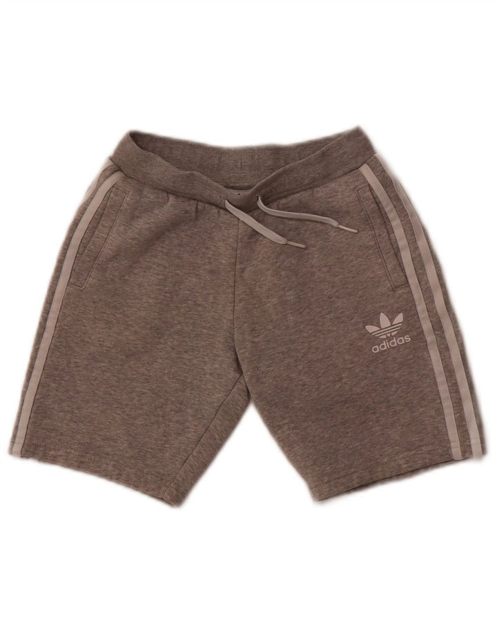 Pantaloncini sportivi Adidas da ragazzo 8-9 anni in cotone grigio