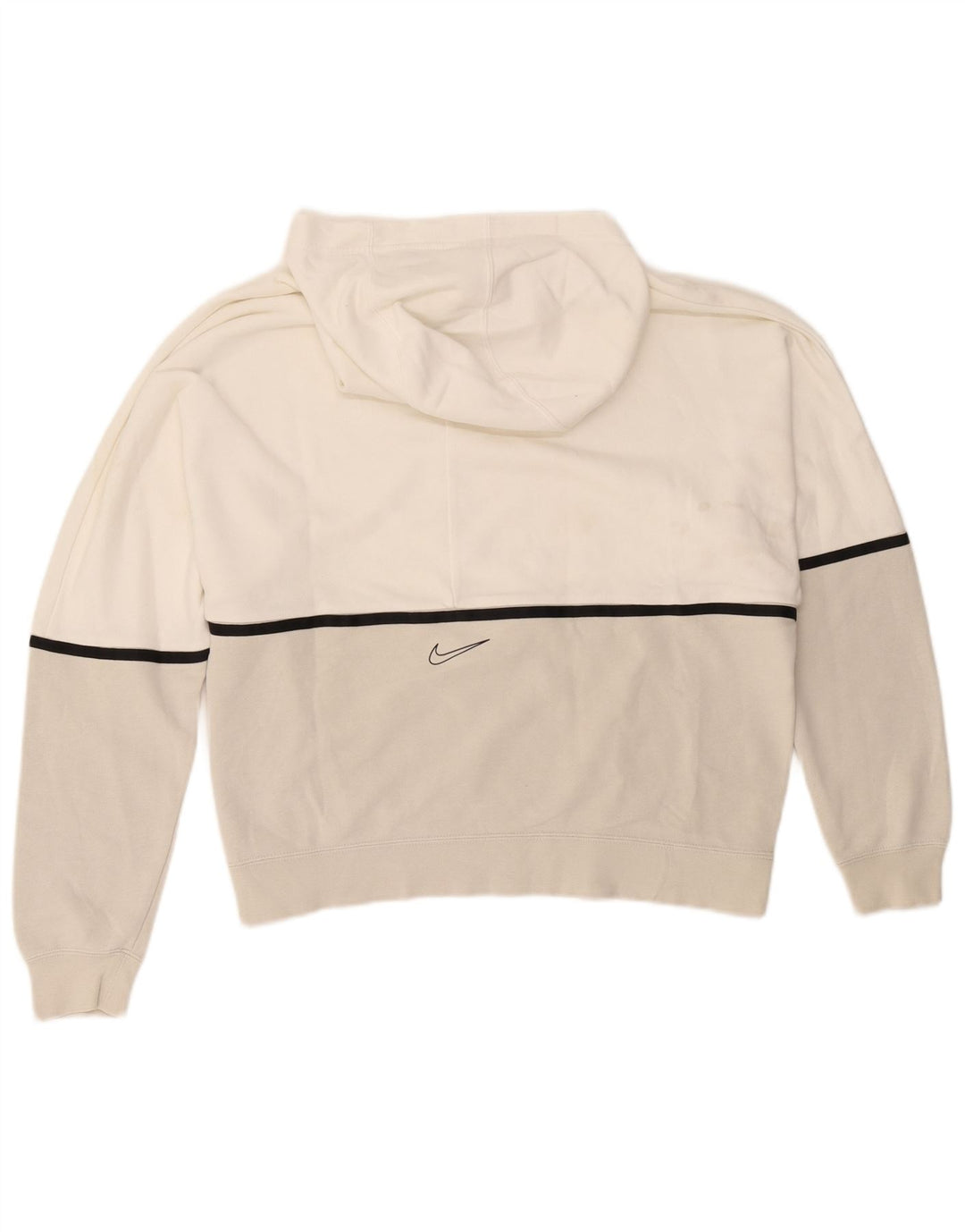 Felpa con cappuccio grafica Nike da uomo in cotone color block bianco medio