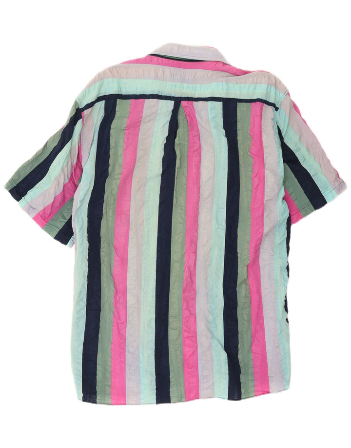 Camicia a maniche corte da uomo Weekend a righe multicolori medie