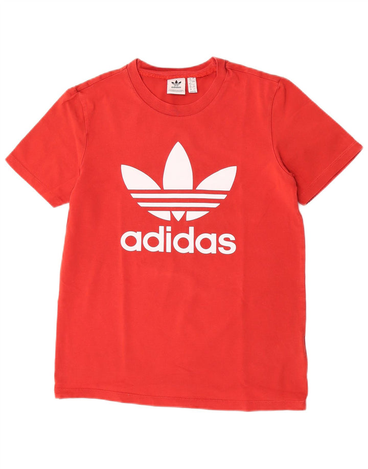 T-shirt grafica da donna Adidas Top UK 12 rosso medio in cotone