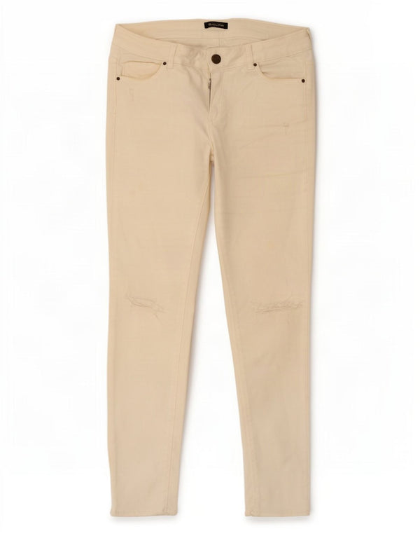 Jeans skinny effetto invecchiato da donna Massimo Dutti EU 38 piccolo W28 L28 bianco sporco