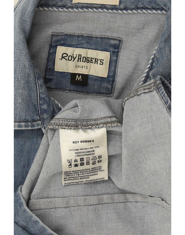 Camicia di jeans da uomo Roy Rogers in cotone blu medio