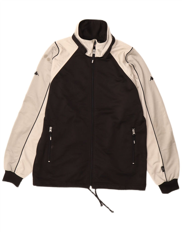 Giacca da tuta da uomo Kappa Small nera in poliestere color block