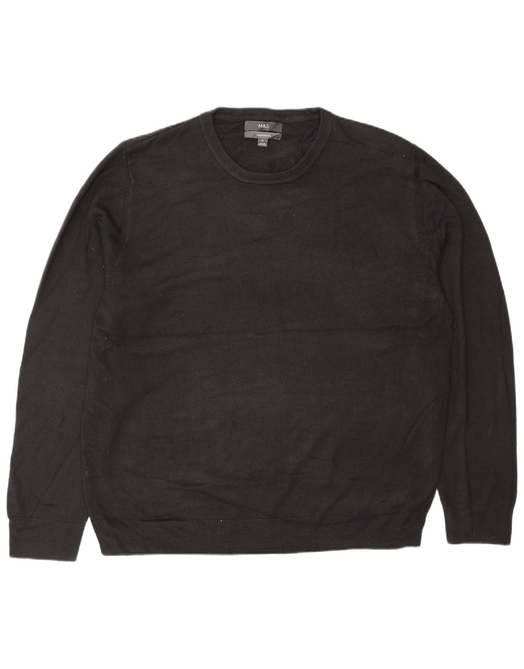 MARKS & SPENCER Maglione girocollo da uomo XL in acrilico nero