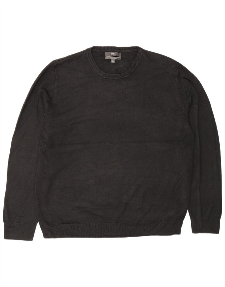 MARKS & SPENCER Maglione girocollo da uomo XL in acrilico nero