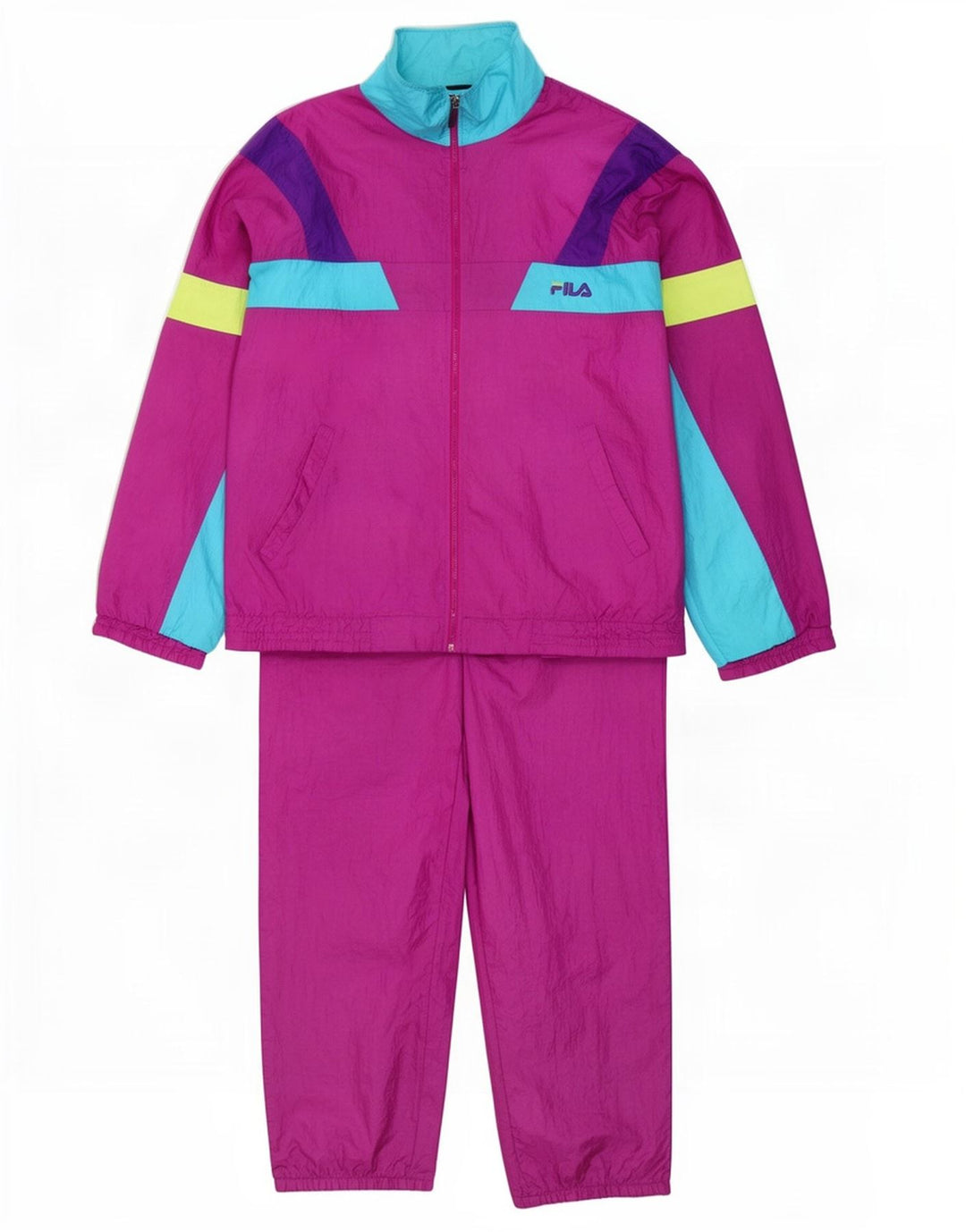 Tuta intera da uomo Fila IT 54 XL Viola Colourblock in poliammide
