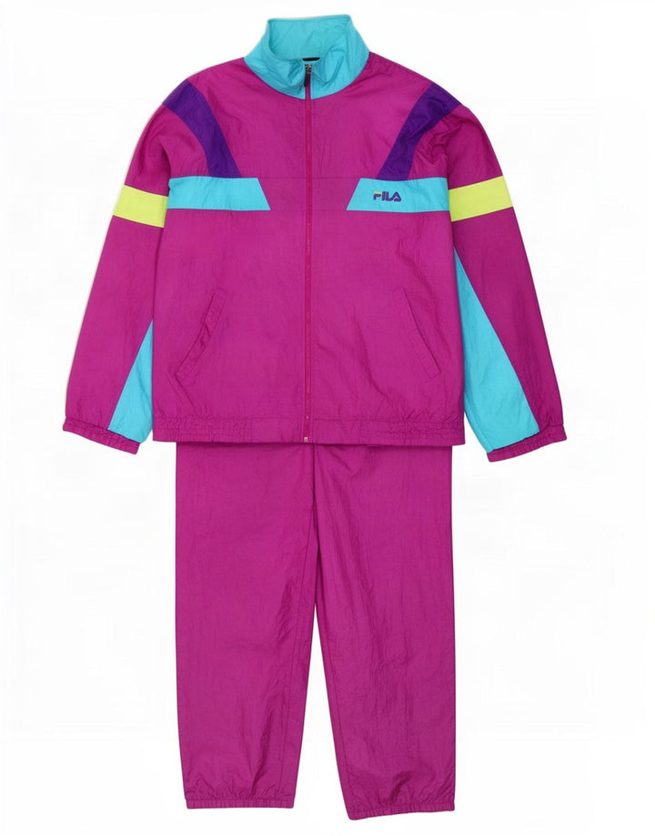 Tuta intera da uomo Fila IT 54 XL Viola Colourblock in poliammide