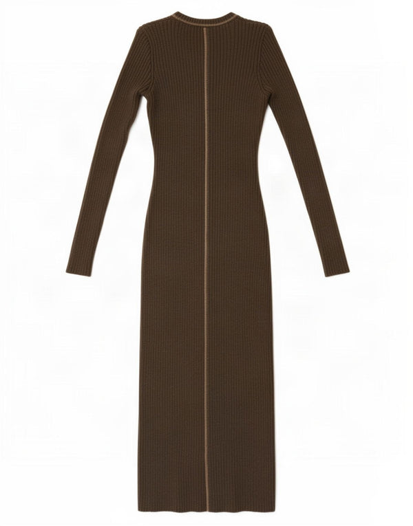 Zara Womens Long Sleeve Jumper Dress UK 8 Small Khaki Striped Cotton