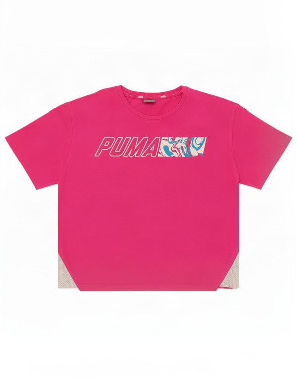Maglietta corta con grafica Puma per ragazze, 13-14 anni, in cotone color block rosa
