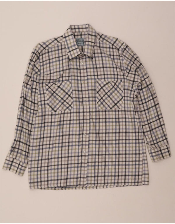 Camicia in flanella da uomo FREE STYLE taglia 41/42 grande cotone a quadri multicolore