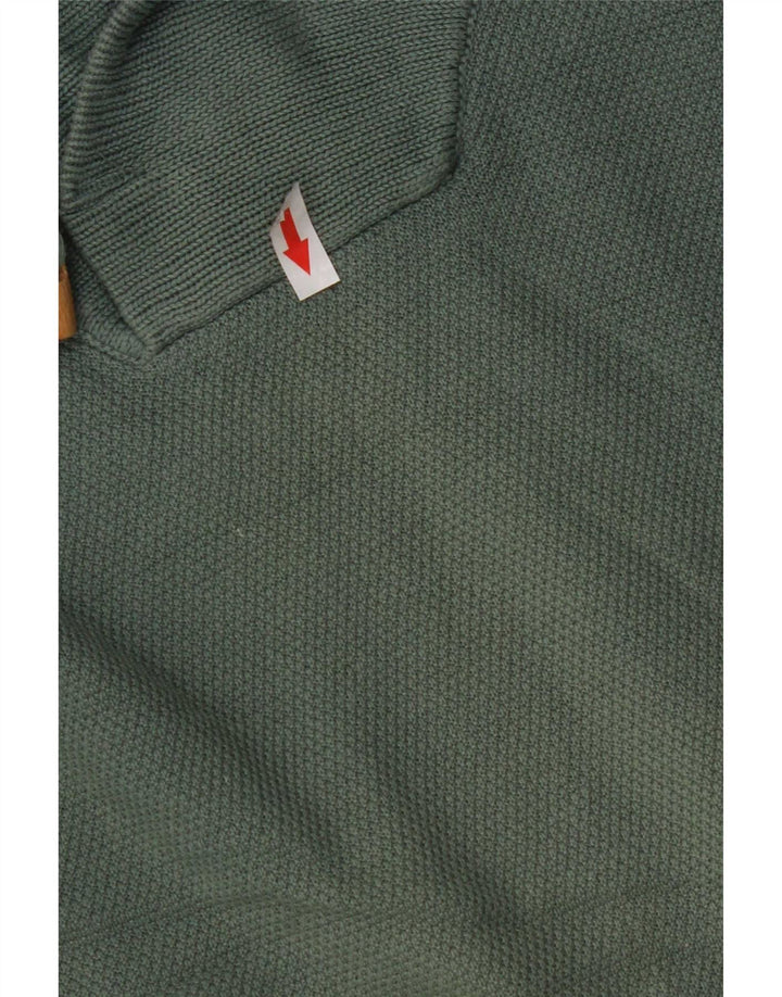 Maglione Zara da uomo con collo a scialle grande in cotone verde