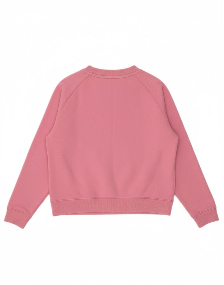 TOMMY HILFIGER Womens Crop Graphic Sweatshirt Jumper UK 14 Medium Pink
