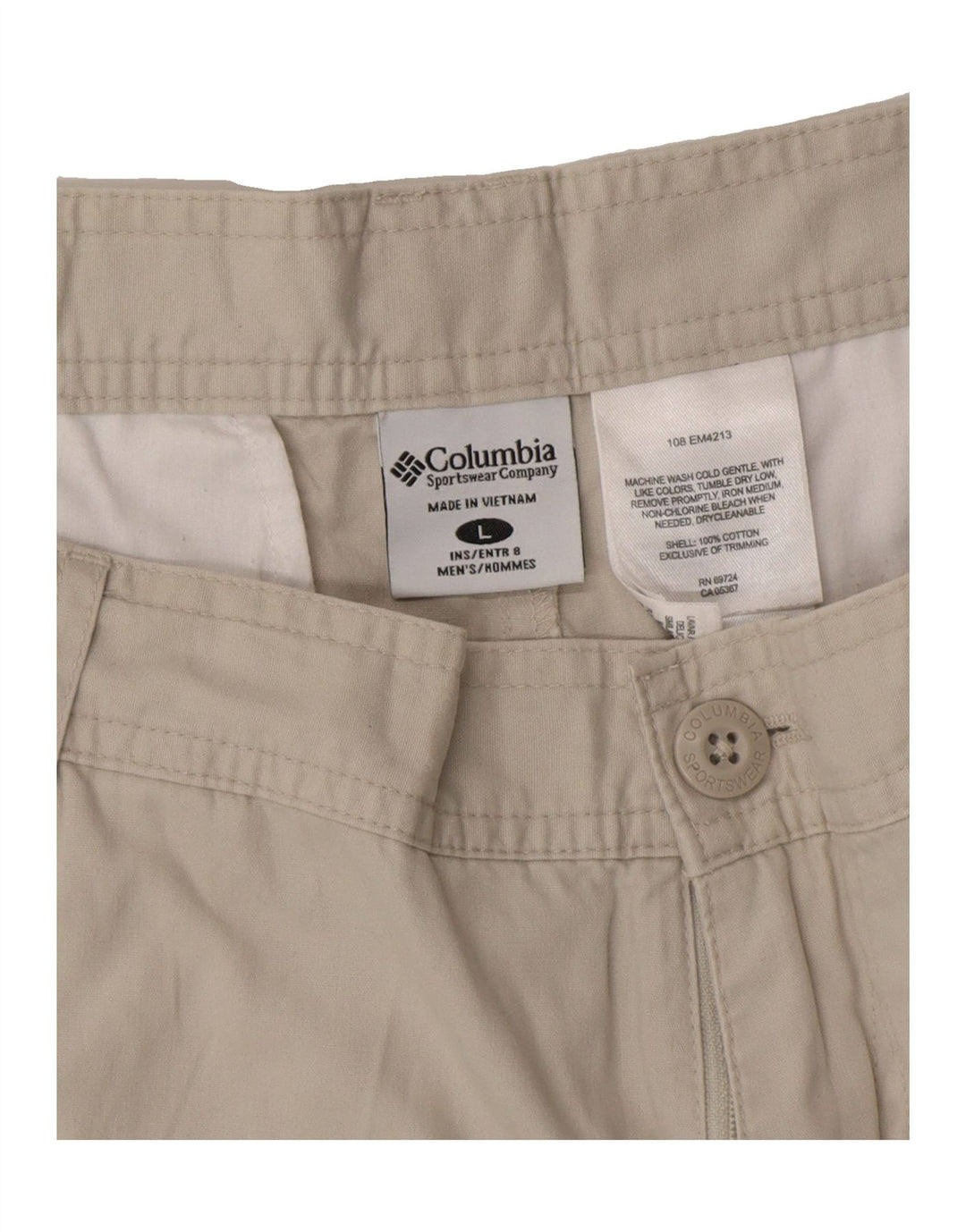 COLUMBIA Mens Cargo Shorts Large W36 White Cotton Vintage Columbia and Second-Hand Columbia from Messina Hembry 