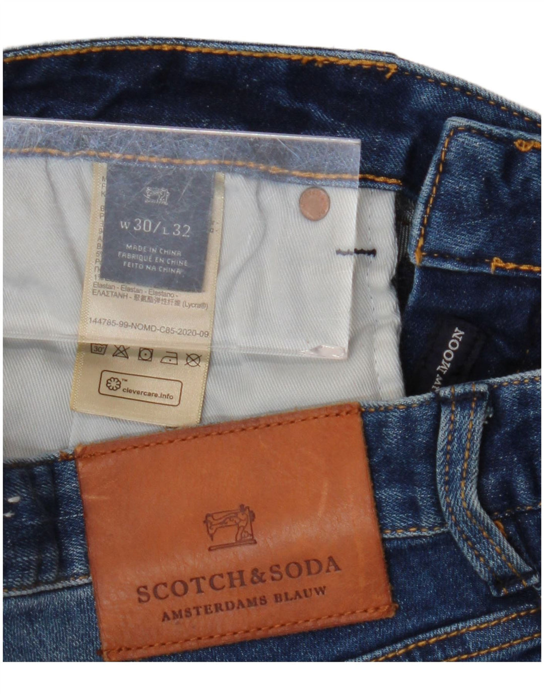 SCOTCH & SODA Pantaloncini di jeans slim da donna W30 cotone blu navy medio