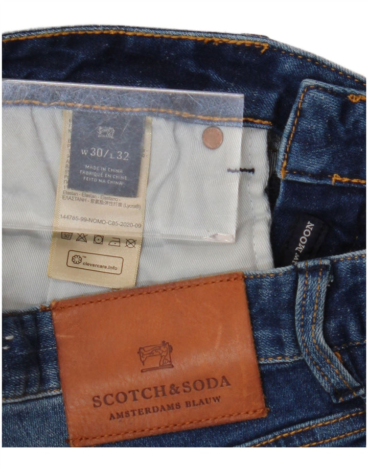 SCOTCH & SODA Pantaloncini di jeans slim da donna W30 cotone blu navy medio