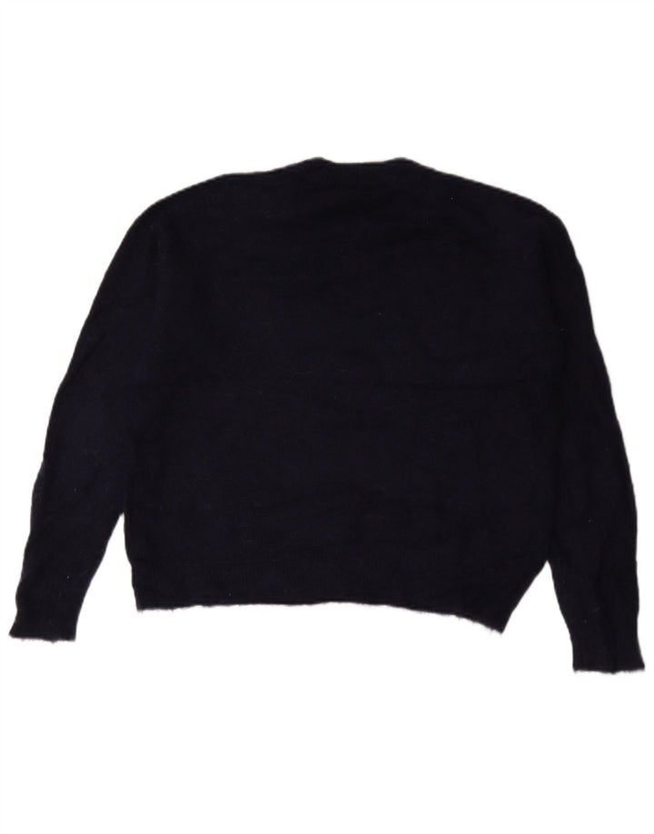 Maglione maglione girocollo oversize da donna Zara UK 10 piccolo blu navy