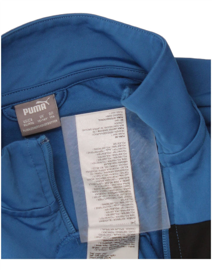 Giacca da tuta da ragazzo PUMA 15-16 anni in poliestere color block blu