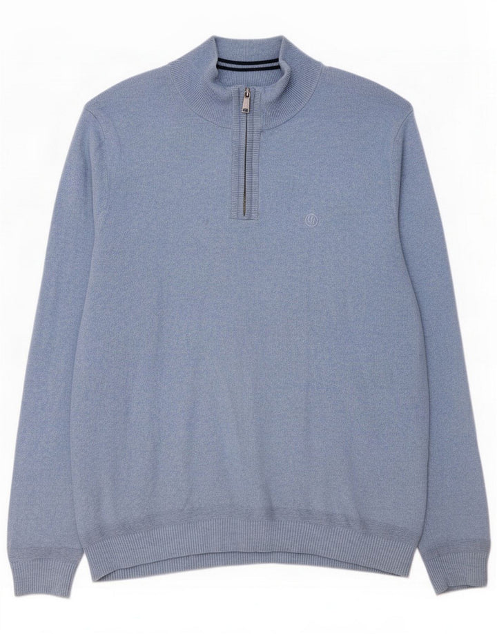 Maglione maglione con zip da uomo Fat Face 2XL Blu