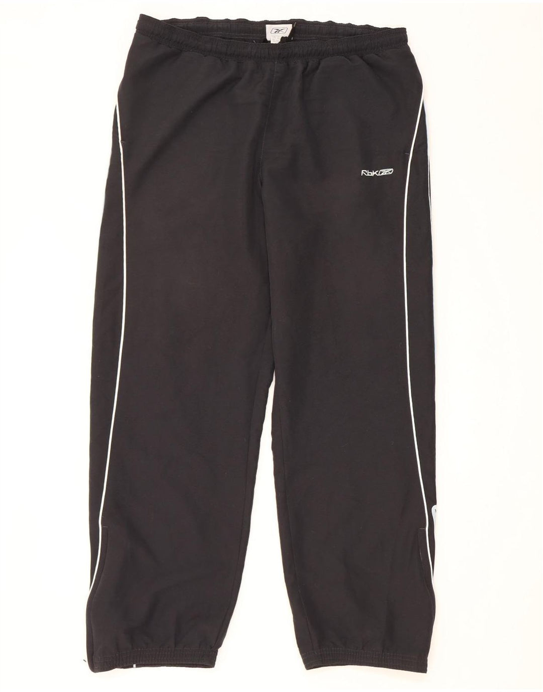 Pantaloni da tuta con grafica Reebok da uomo, pantaloni da jogging, grandi, in poliestere nero