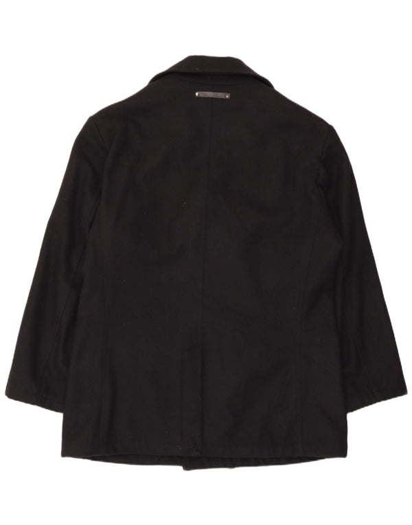 Cappotto da marinaio da uomo Marlboro Classics EU 48 lana nera media