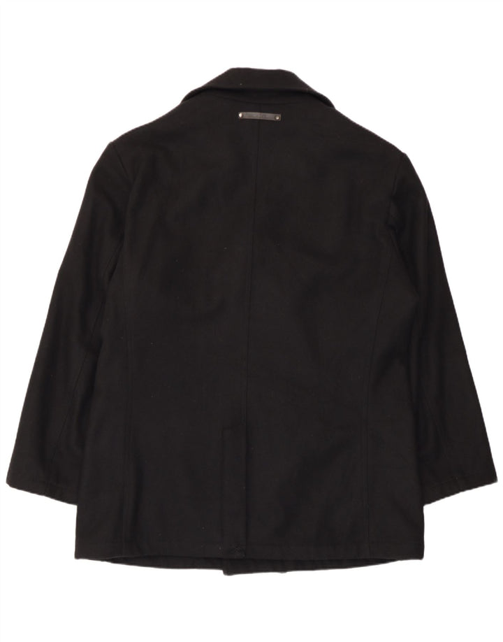 Cappotto da marinaio da uomo Marlboro Classics EU 48 lana nera media