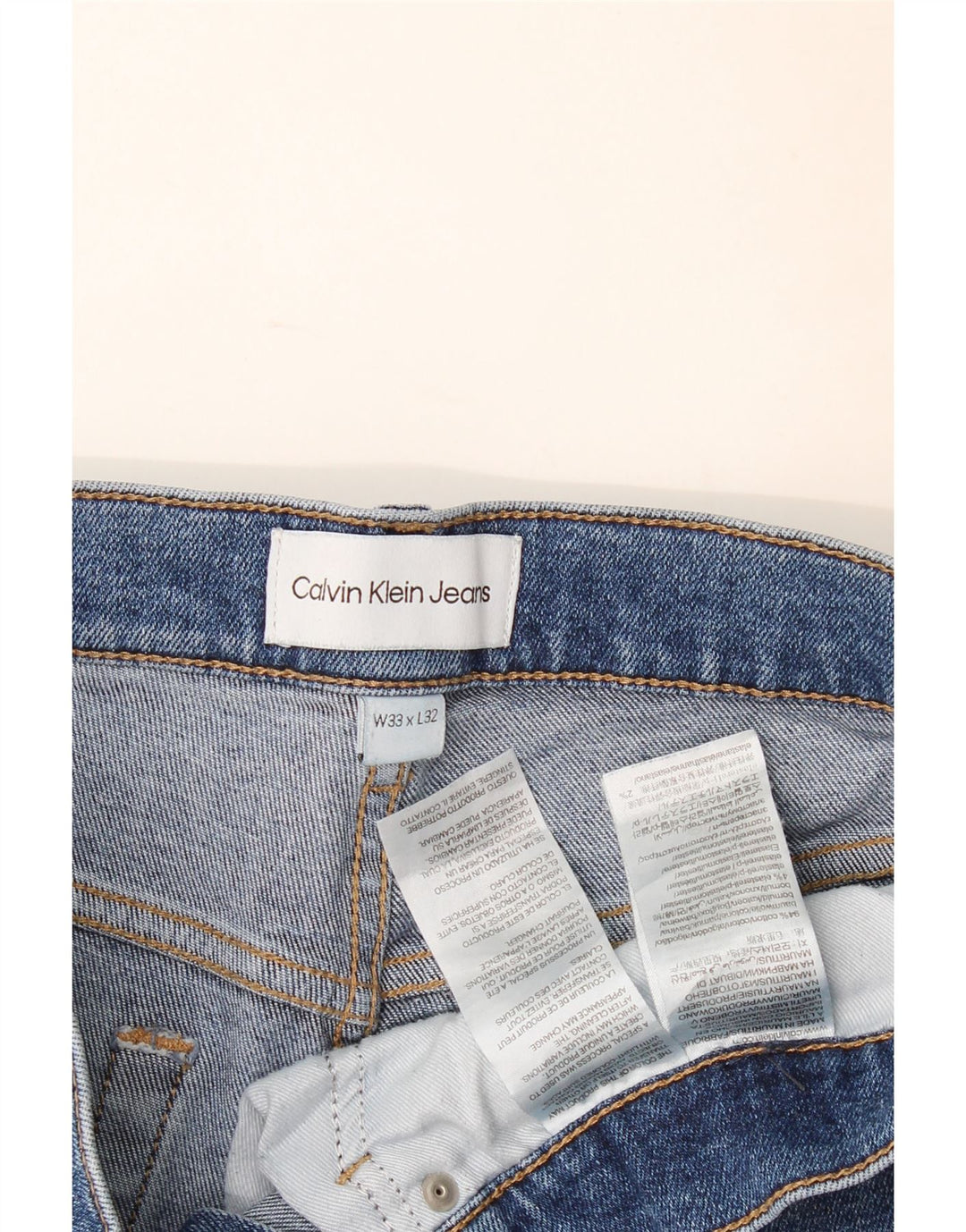 Jeans slim da uomo Calvin Klein W33 L32 cotone blu