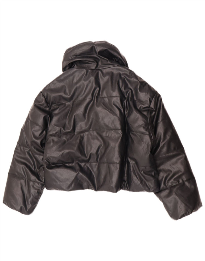 Giacca imbottita oversize in ecopelle da donna Zara UK 6 XS poliuretano nero